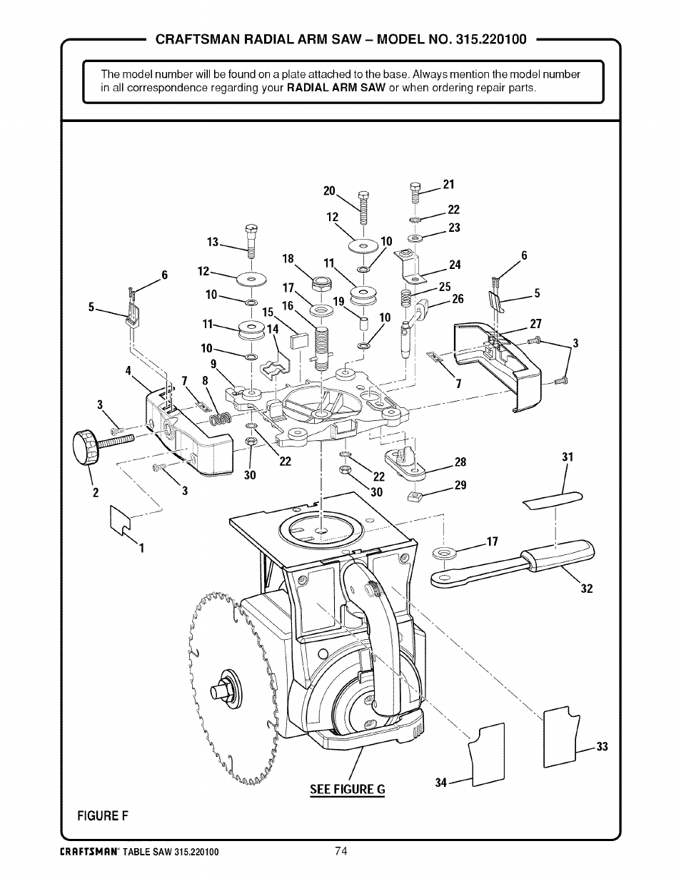 Sears 315.220100 User Manual | Page 74 / 86