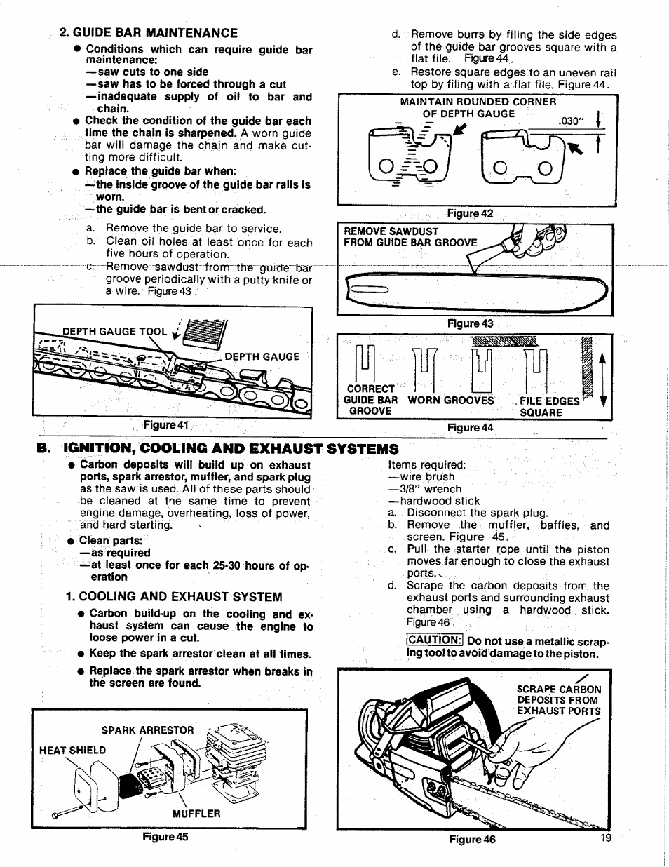 Ignition, cooling and exhaust, Systems, B. ignition, cooling, and exhaust systems | Sears 358.356090-3.7/20" User Manual | Page 19 / 36