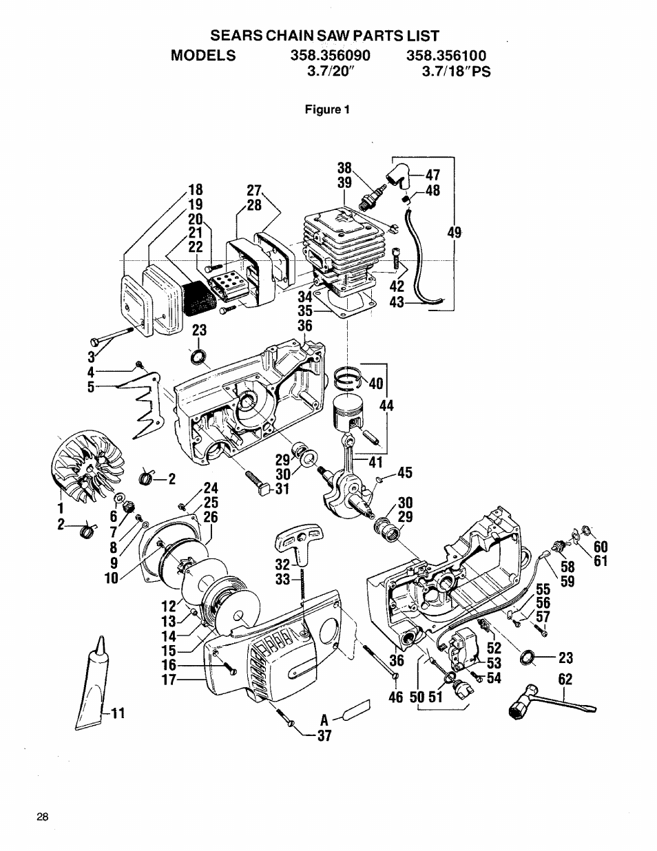 Sears 358.356090-3.7/20" User Manual | Page 28 / 36