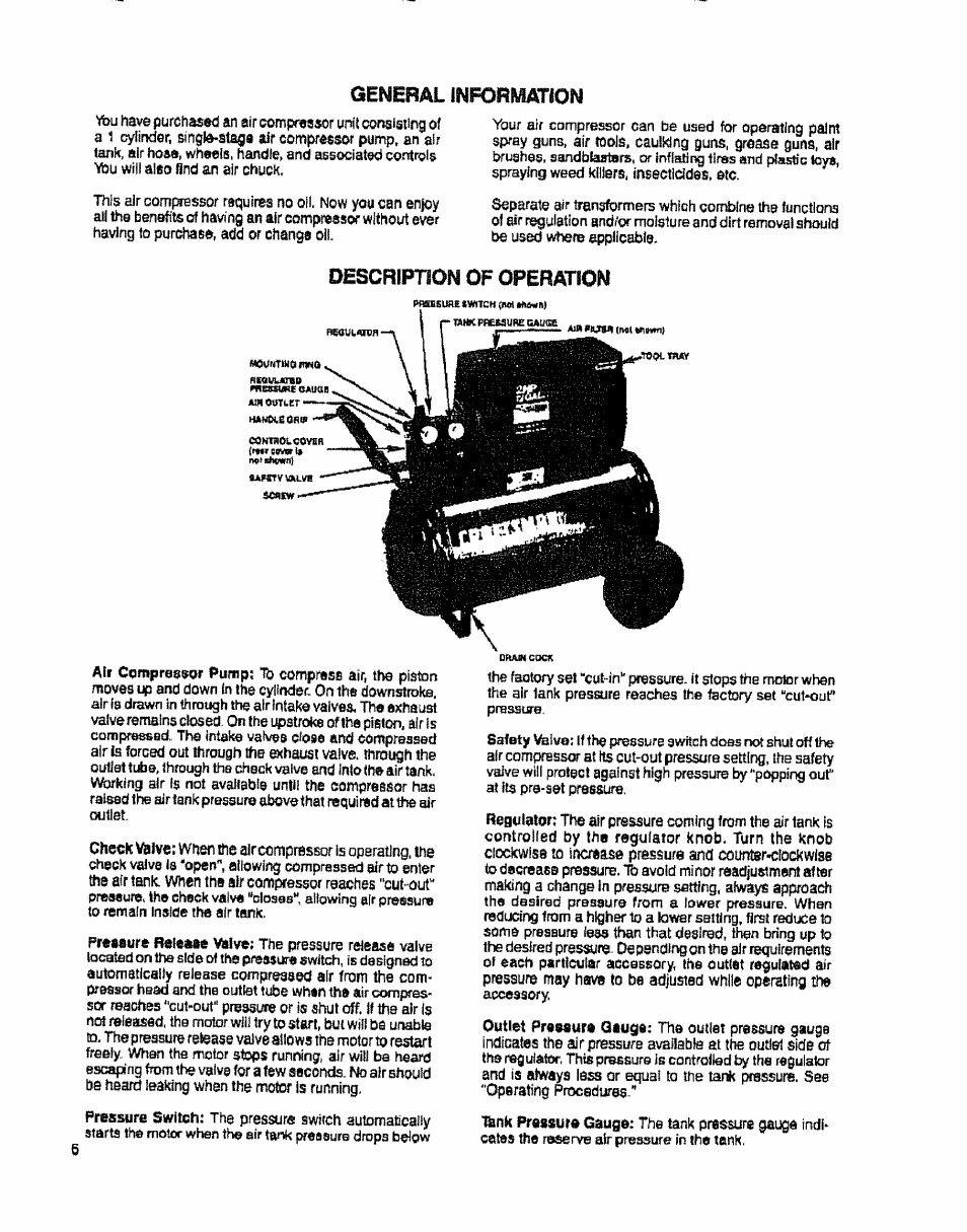 General information, Description of operation | Sears 919.15412 User Manual | Page 6 / 16