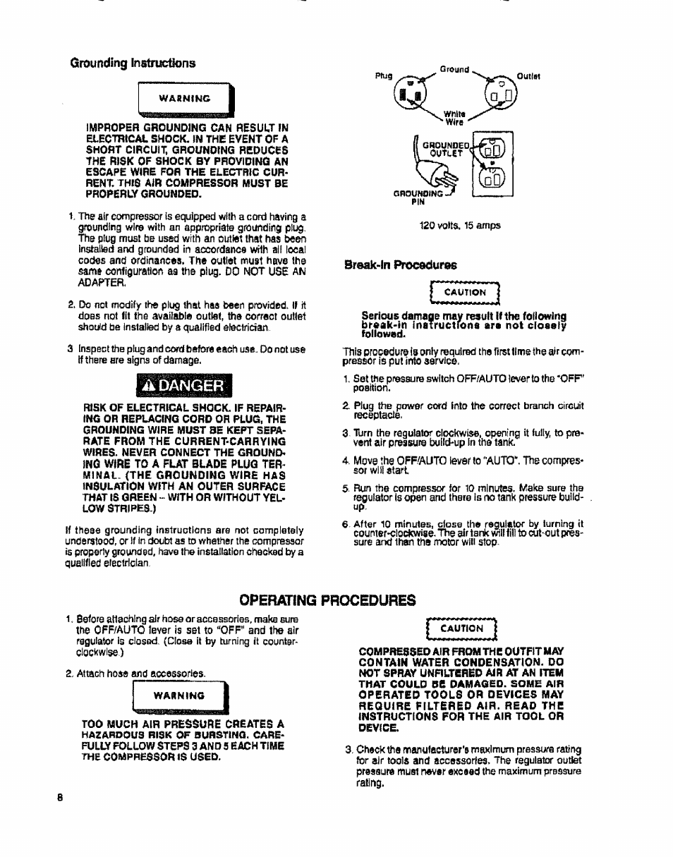 Gitïunding [nstriætkins, À danger | Sears 919.15412 User Manual | Page 8 / 16