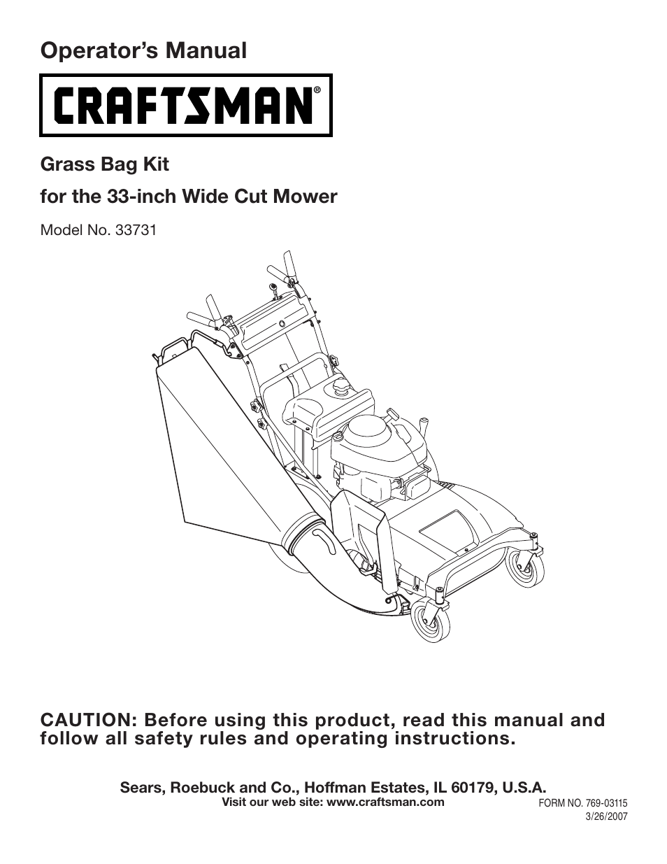 Sears 33731 User Manual | 12 pages