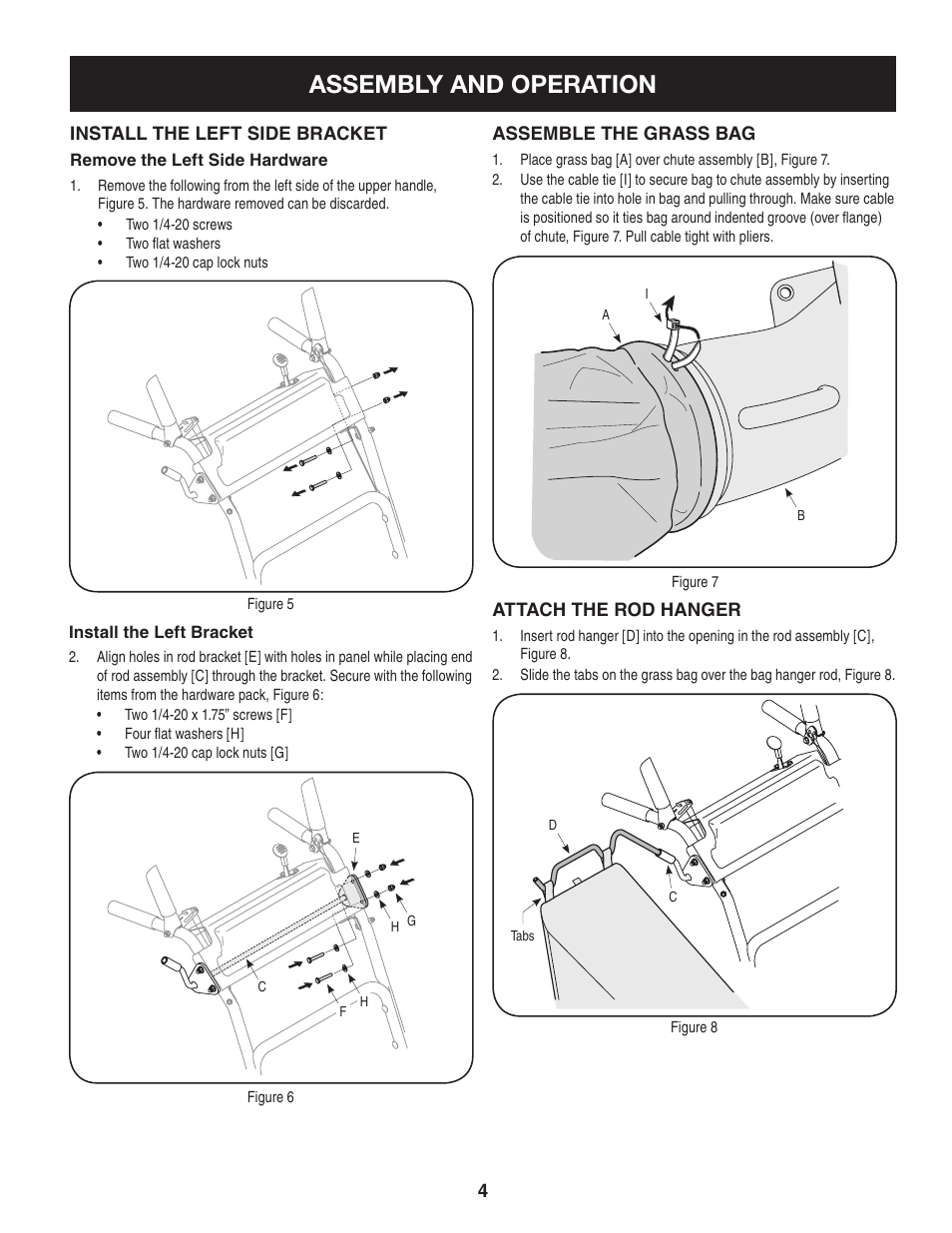 Assembly and operation | Sears 33731 User Manual | Page 4 / 12