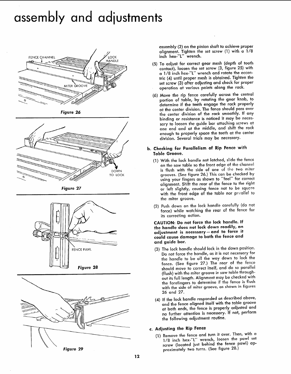 Assembly and adjustments | Sears 113.299131 User Manual | Page 12 / 32