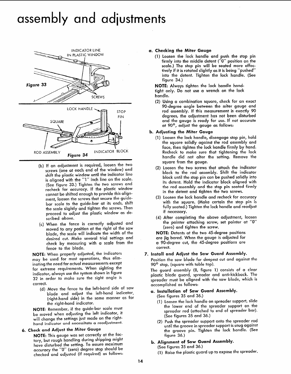 Assembly and adjustments | Sears 113.299131 User Manual | Page 14 / 32