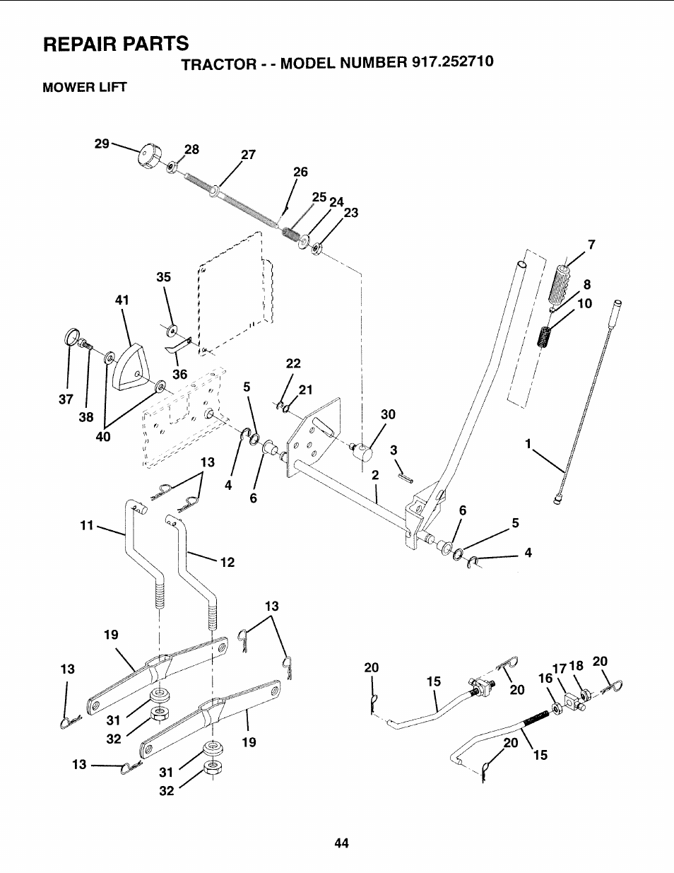 Repair parts | Sears 917.25271 User Manual | Page 104 / 120