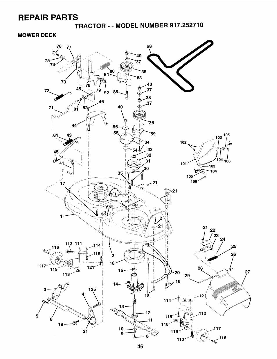 Repair parts | Sears 917.25271 User Manual | Page 106 / 120