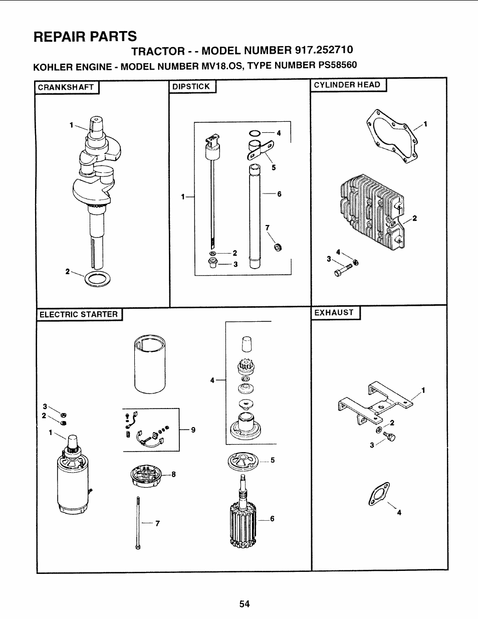 Repair parts | Sears 917.25271 User Manual | Page 114 / 120
