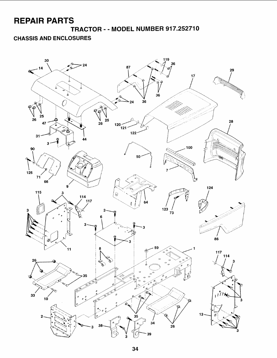 Repair parts | Sears 917.25271 User Manual | Page 94 / 120