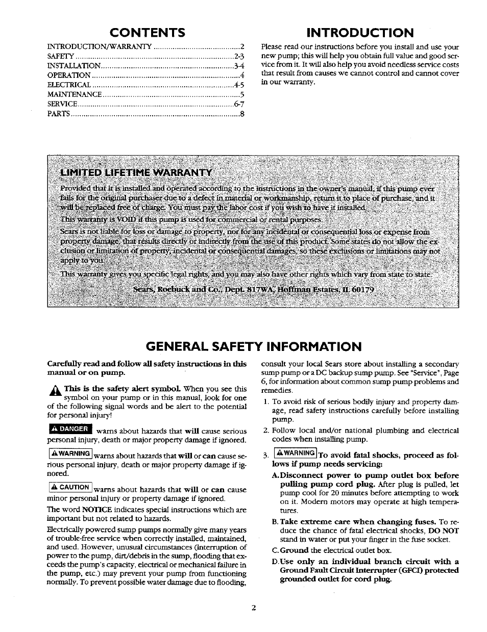 Sears 390.30579 User Manual | Page 2 / 10