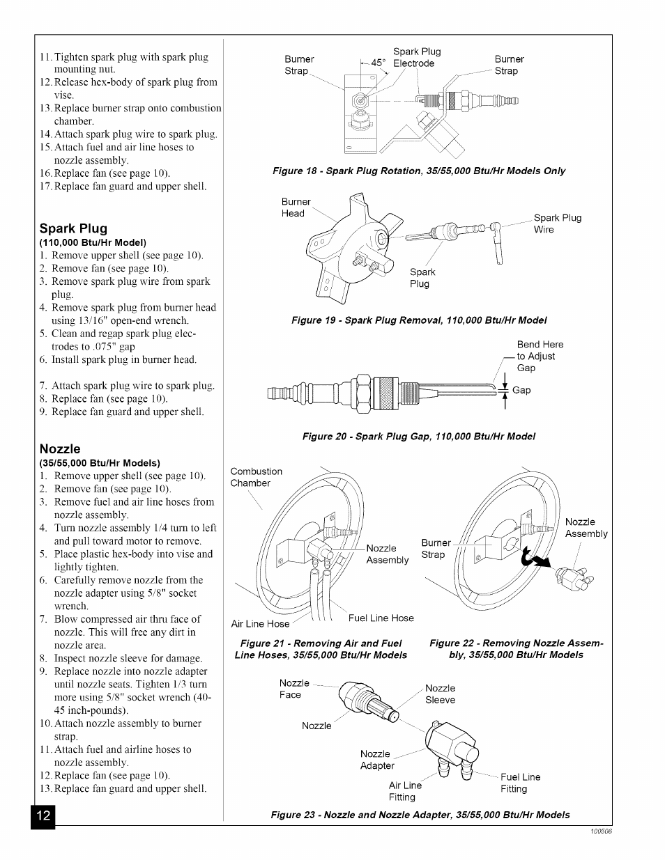 Spark plug, Nozzle | Sears 583.35683 User Manual | Page 12 / 24