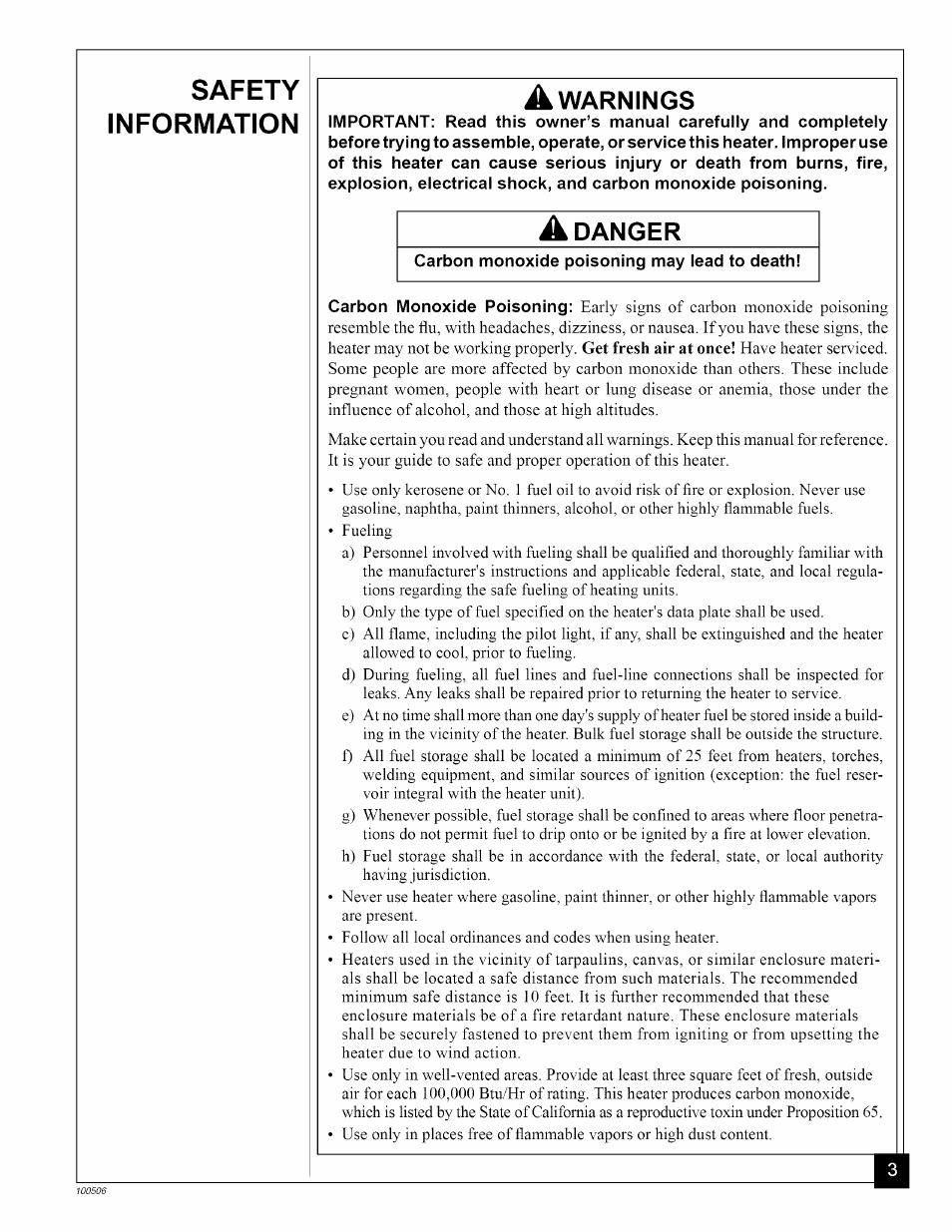 Safety information, Adanger | Sears 583.35683 User Manual | Page 3 / 24