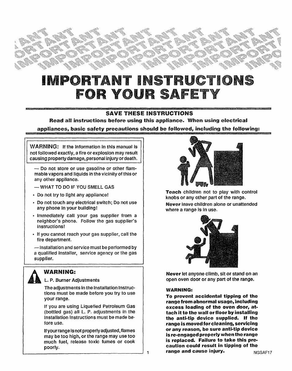 Warning, Laaportânt ihstructious for your safety, Save these ihstructiohs | Sears KENMORE 911.363209 User Manual | Page 2 / 18