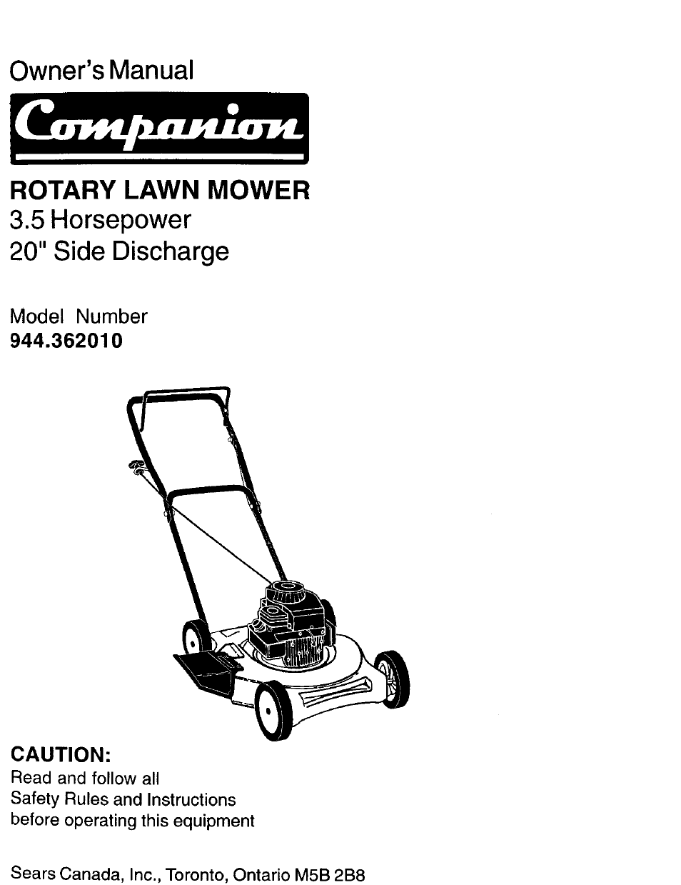 Sears 944.36201 User Manual | 24 pages