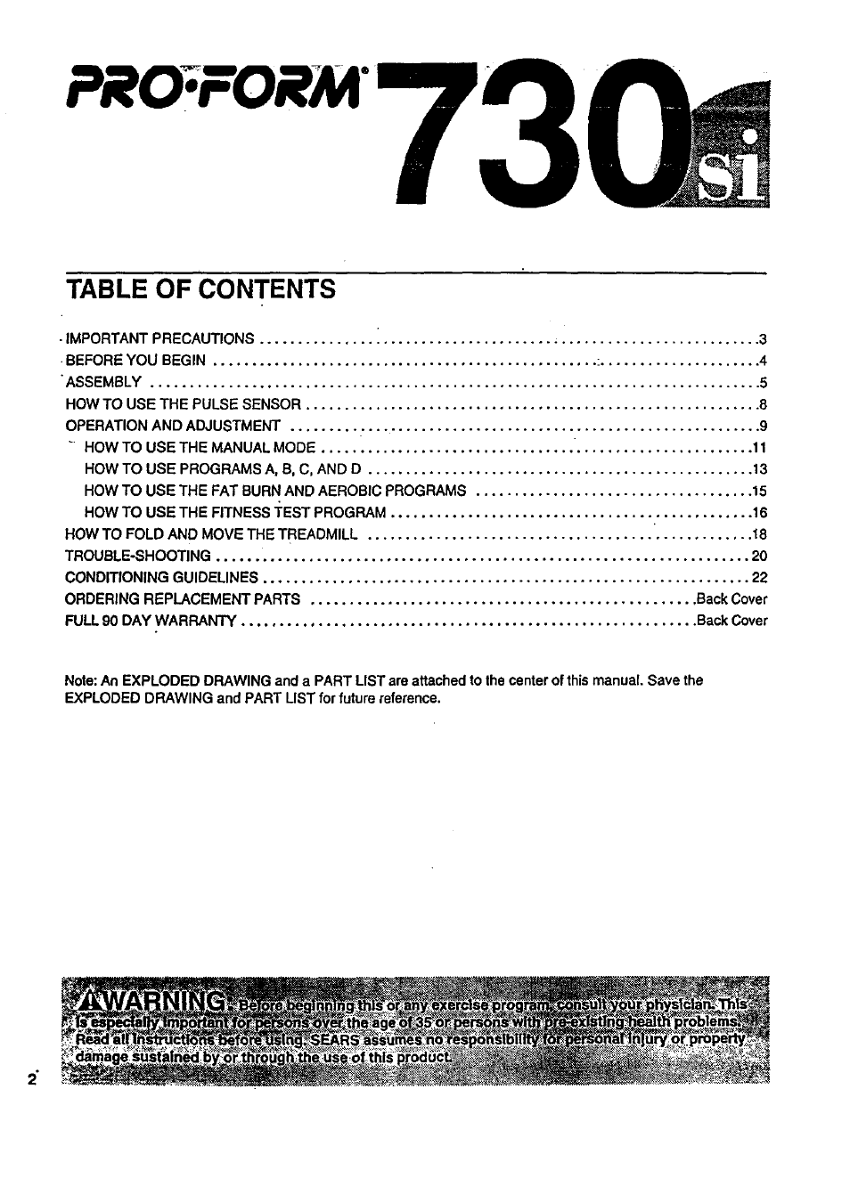 Sears PRO-FORM 831.297741 User Manual | Page 2 / 24