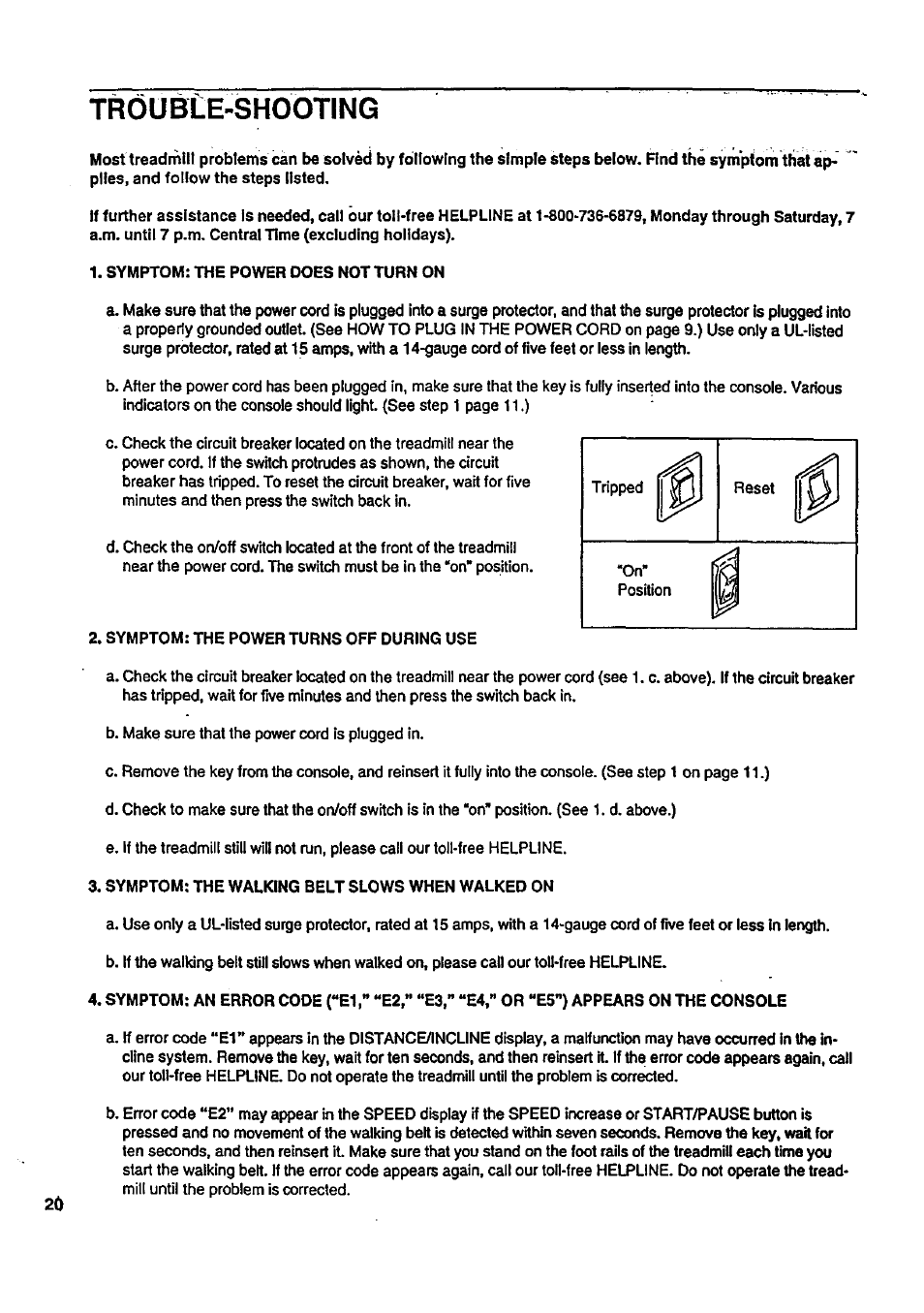Trouble, Shooting | Sears PRO-FORM 831.297741 User Manual | Page 20 / 24