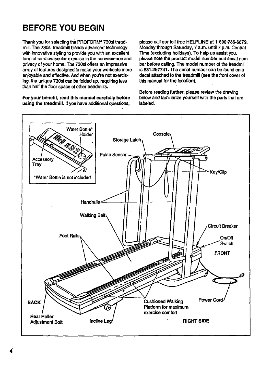 Before you begin | Sears PRO-FORM 831.297741 User Manual | Page 4 / 24