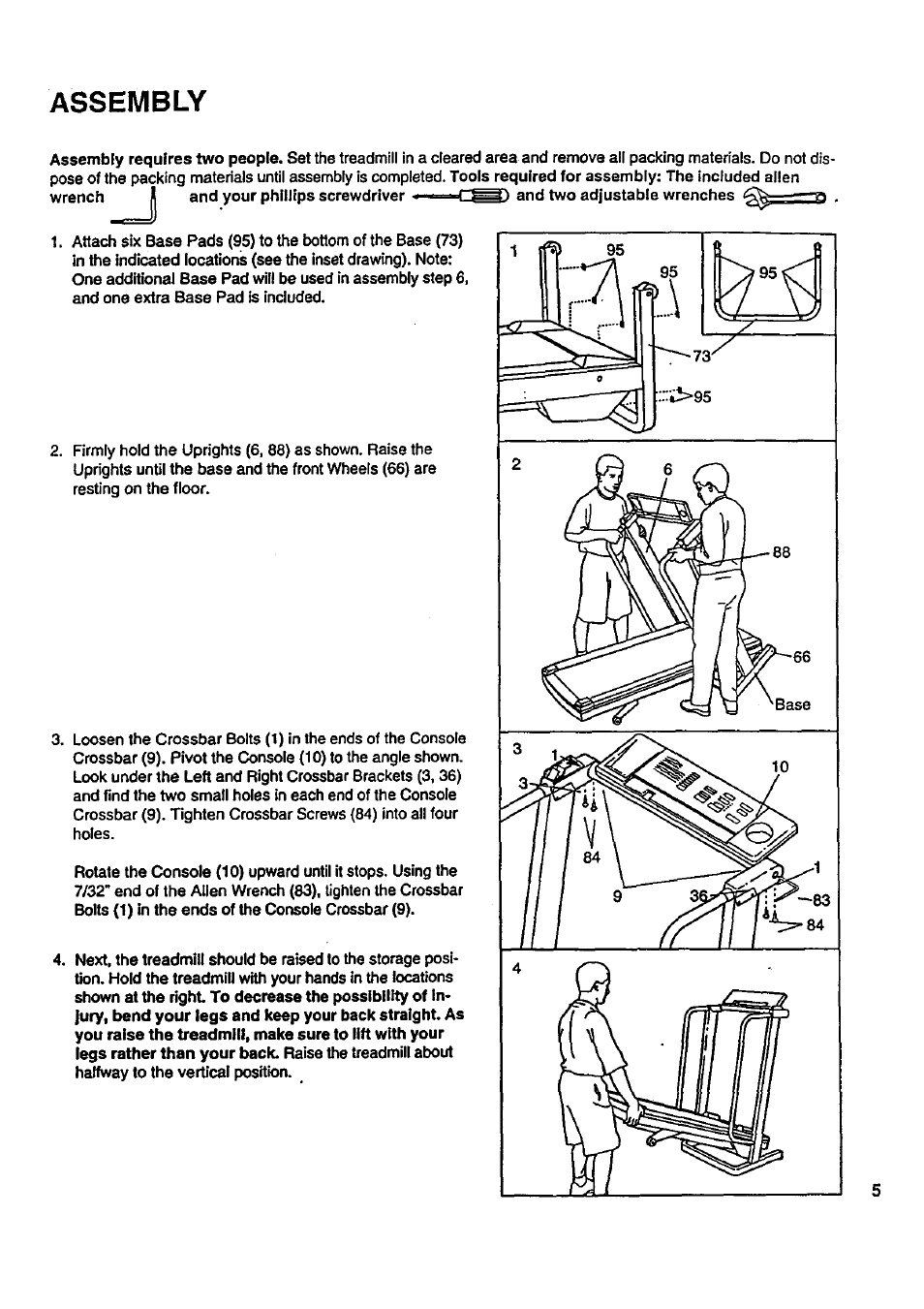 Assembly | Sears PRO-FORM 831.297741 User Manual | Page 5 / 24