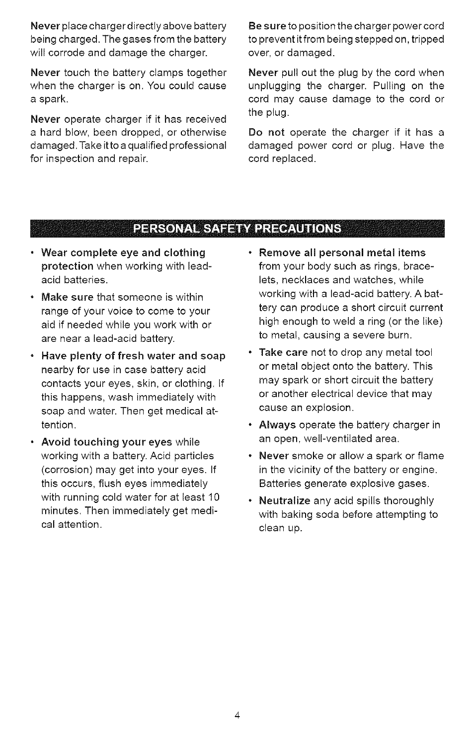 Personal safety precautions | Sears 200.71225 User Manual | Page 4 / 16