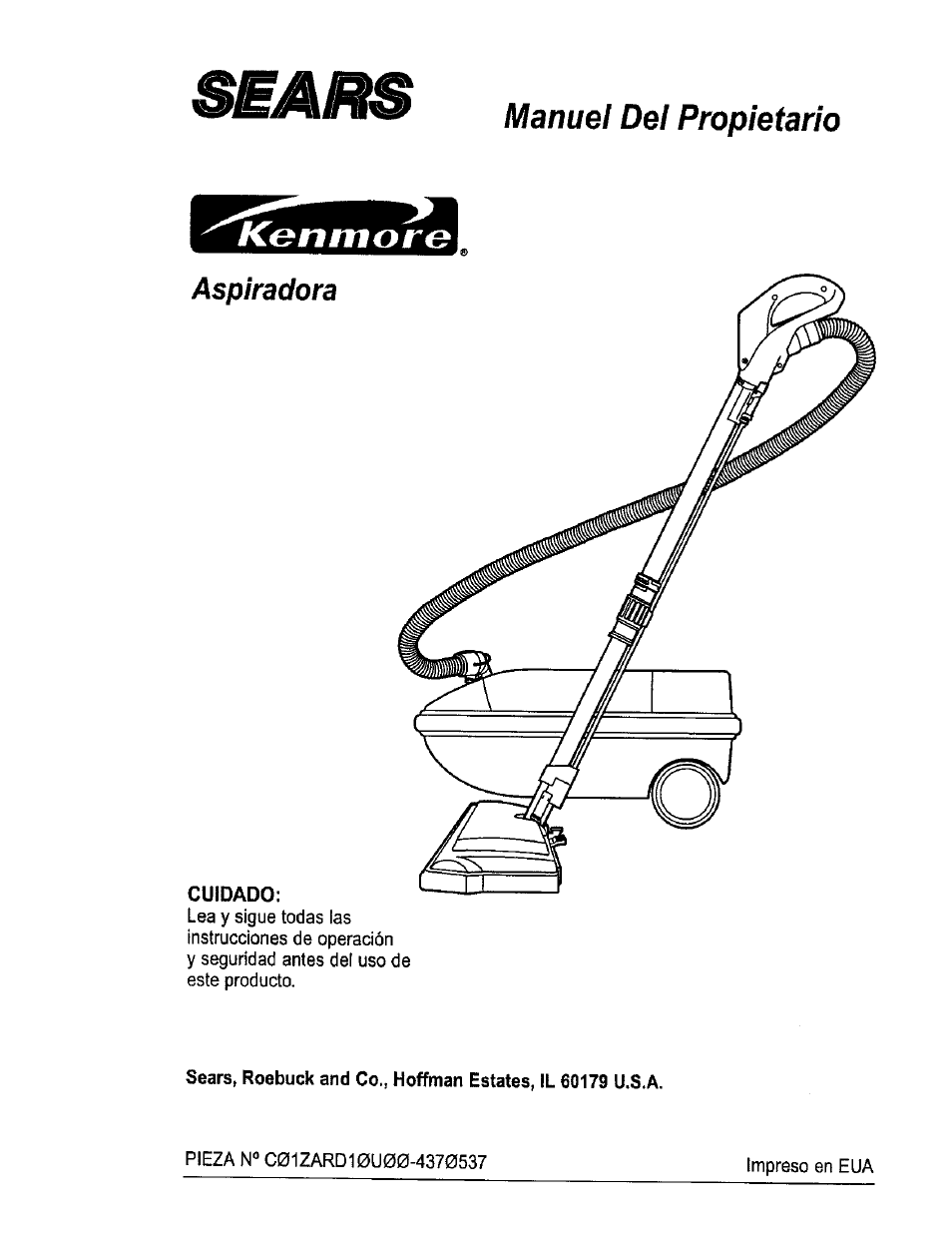 Kgnmore aspiradora, Manuel del propietario | Sears L0711256 User Manual | Page 19 / 36