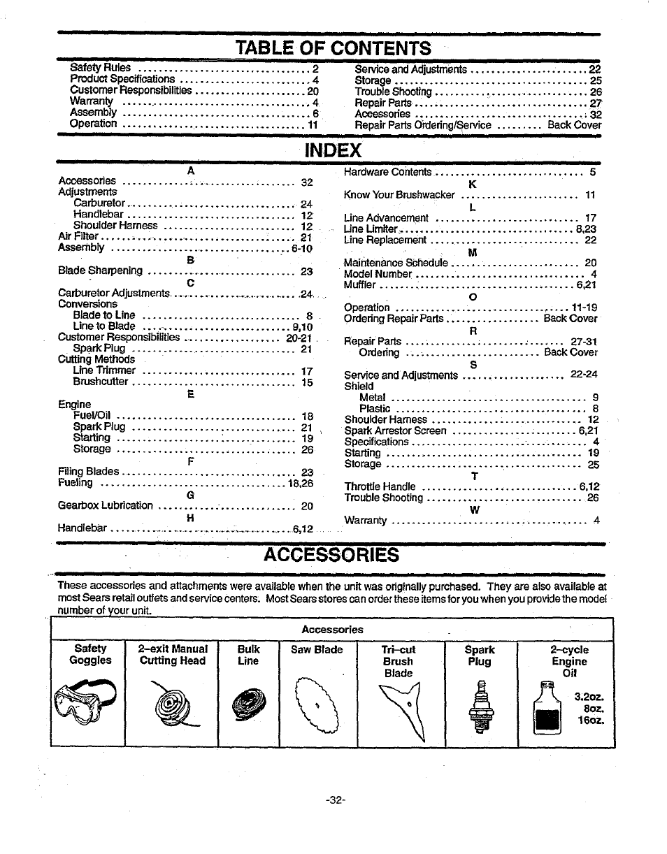 Sears 358.79828 User Manual | Page 32 / 33