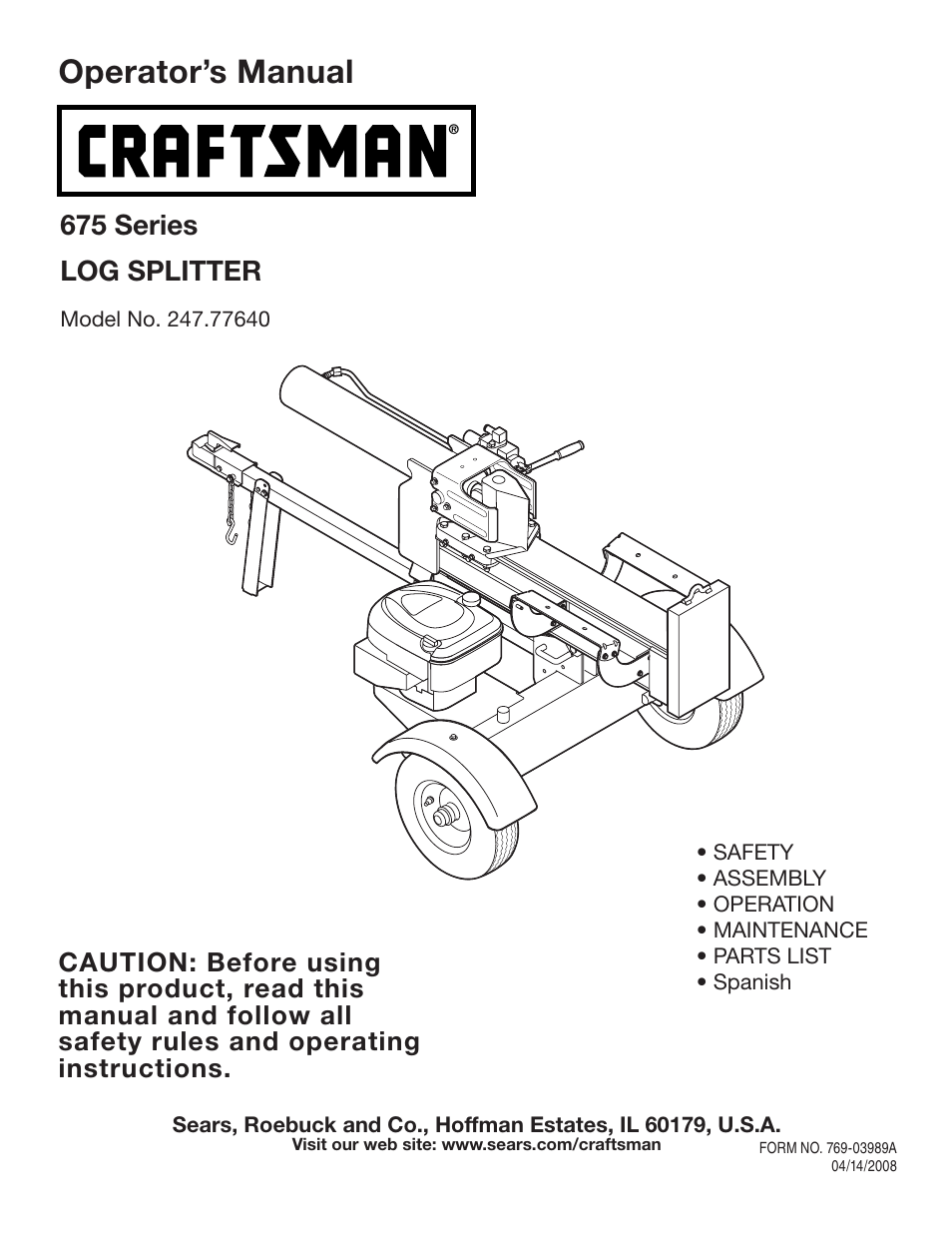 Sears Craftsman 247.7764 User Manual | 60 pages