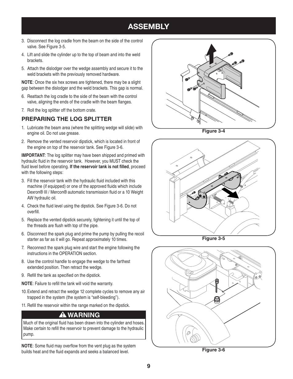Assembly, Warning | Sears Craftsman 247.7764 User Manual | Page 9 / 60