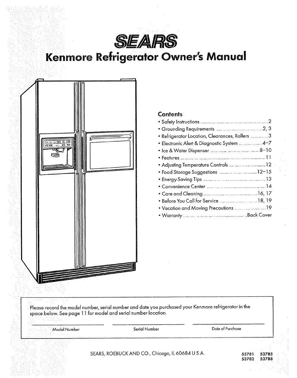 Sears 8EAIRS User Manual | 20 pages