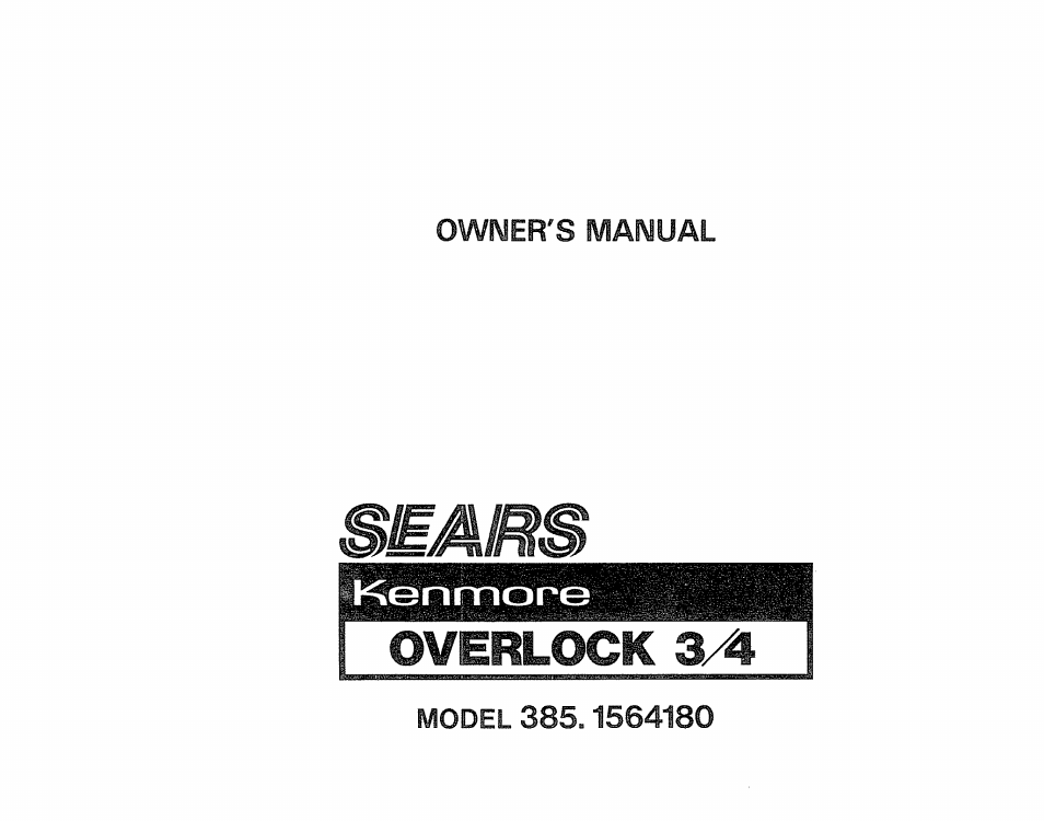 Sears OVERLOCK 385. 564180 User Manual | 46 pages