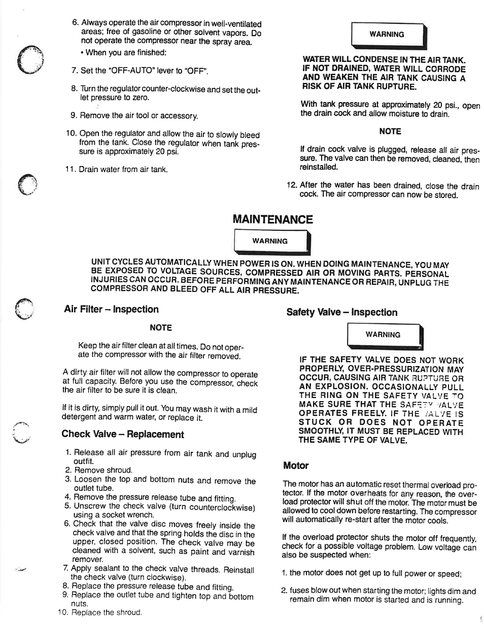 Maintenance | Sears Craftsman 919.153110 User Manual | Page 9 / 16