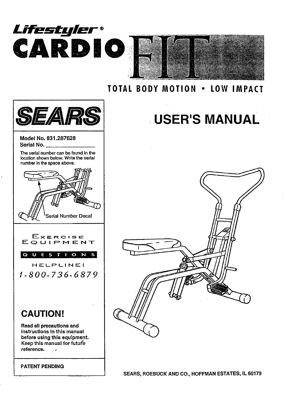 Sears LIFESTYLER 831.287628 User Manual | 12 pages