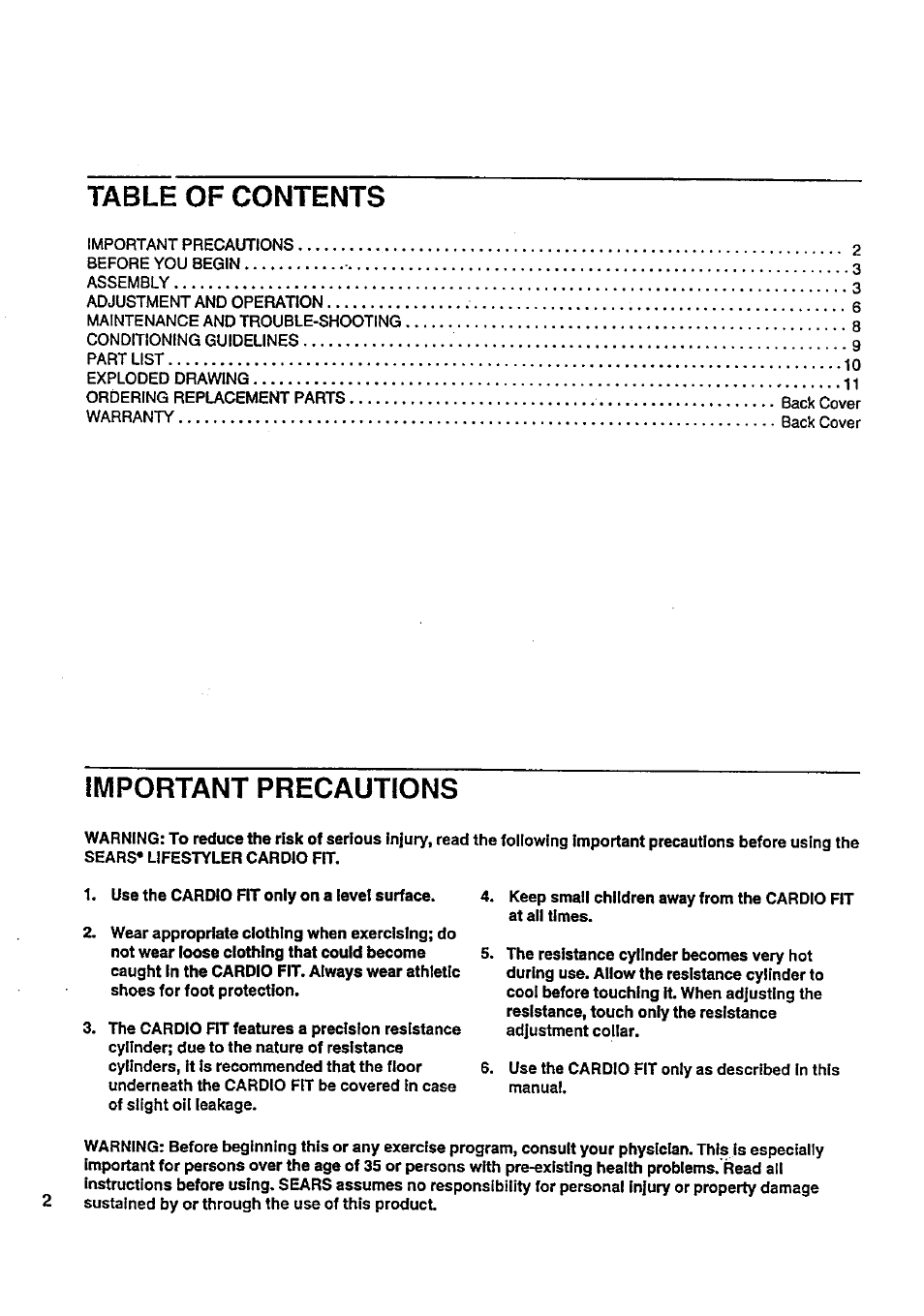 Sears LIFESTYLER 831.287628 User Manual | Page 2 / 12