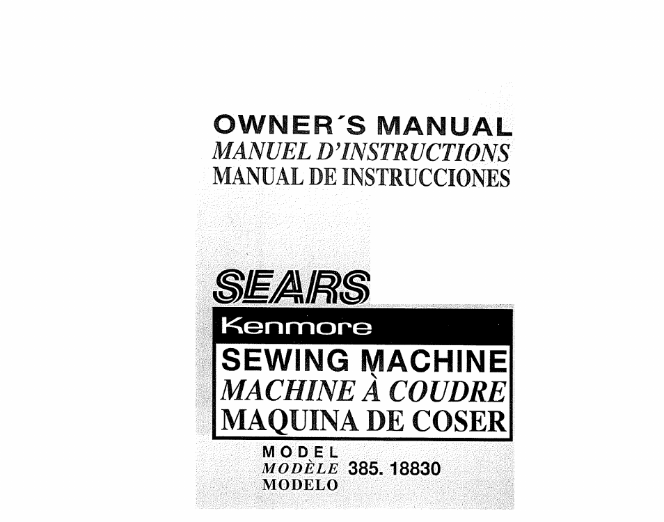 Sears 385.1883 User Manual | 139 pages