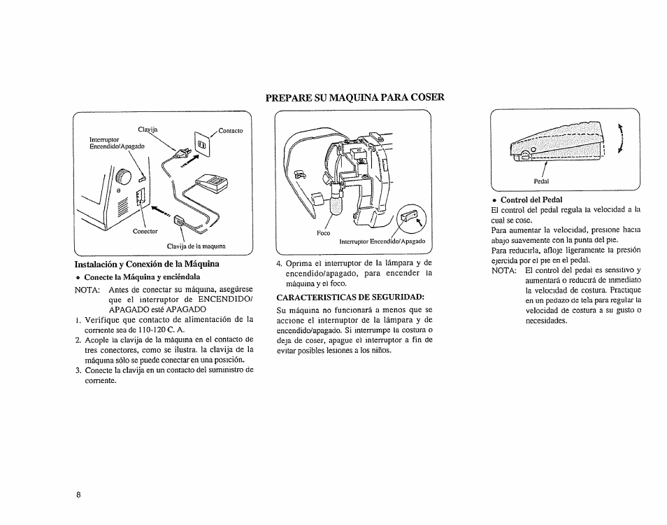 Instalación y conexión de la máquina, Insiaiación y conexión de la maquina | Sears 385.1883 User Manual | Page 16 / 139