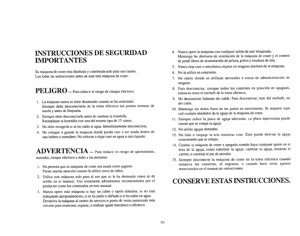 Instrucciones de seguridad importantes, Conserve estas instrucaones, Peugro | Advertencia | Sears 385.1883 User Manual | Page 8 / 139