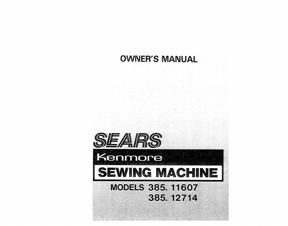 Sears 385. 12714 User Manual | 49 pages