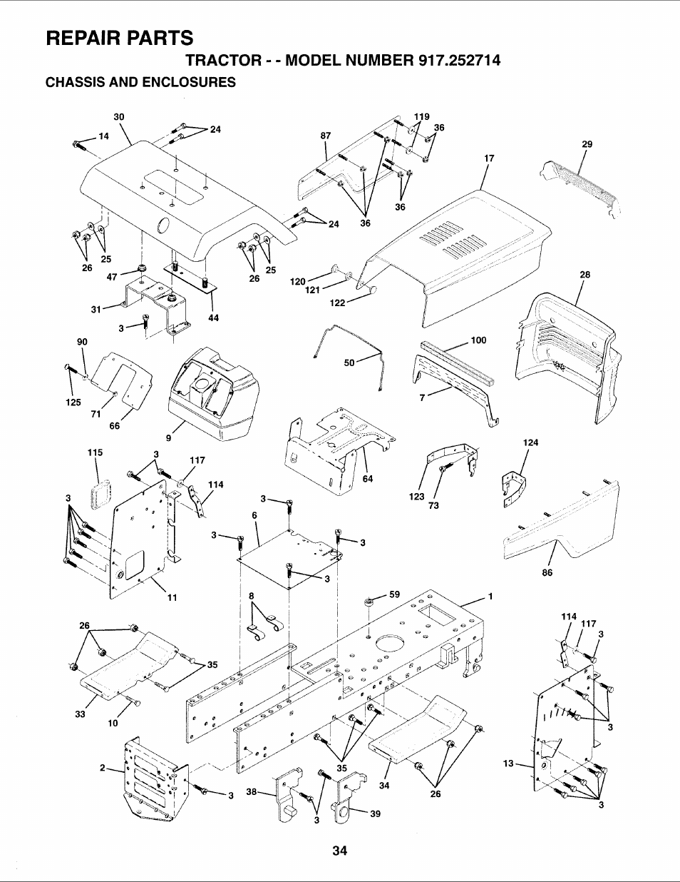 Repair parts | Sears 917.252714 User Manual | Page 34 / 120