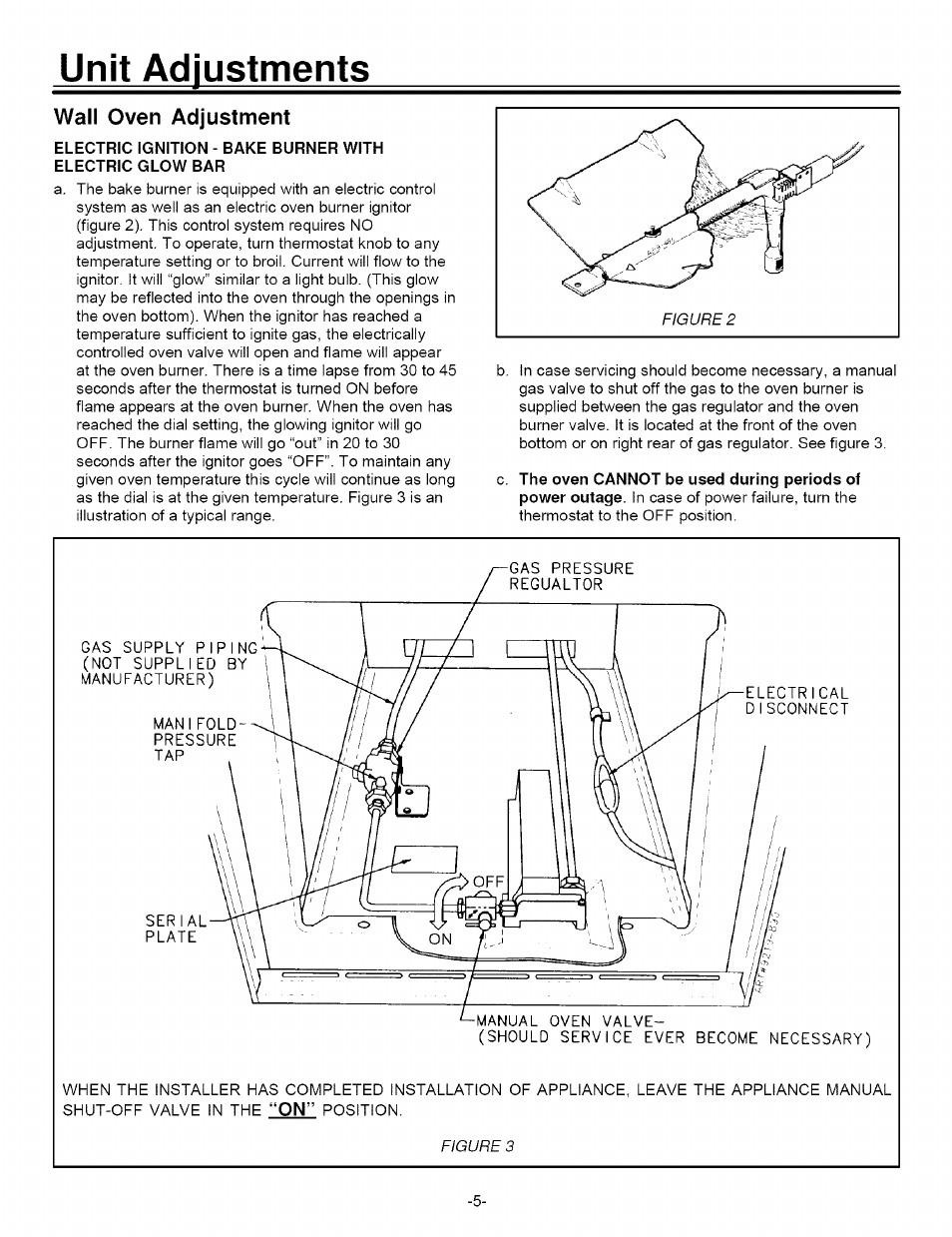 Unit adjustments, Wall oven adjustment | Sears 8101 P590-60 User Manual | Page 5 / 8