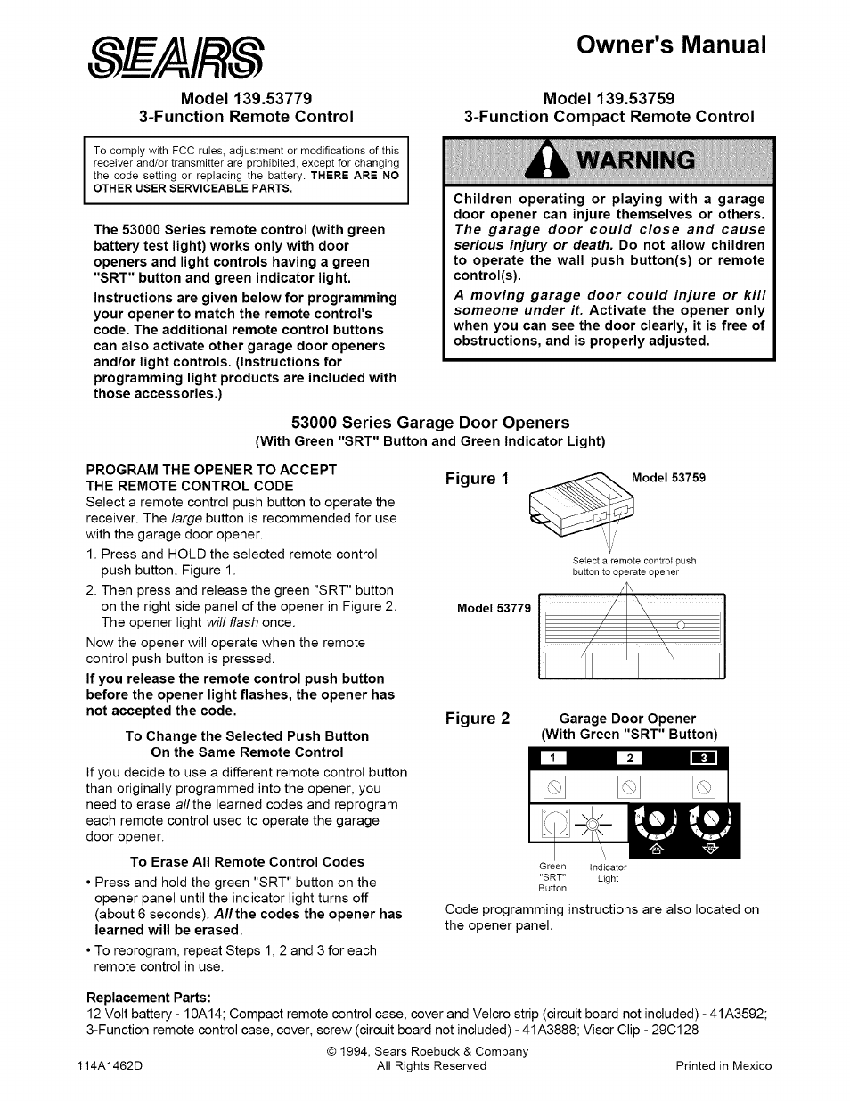 Sears 139.53759 User Manual | 1 page