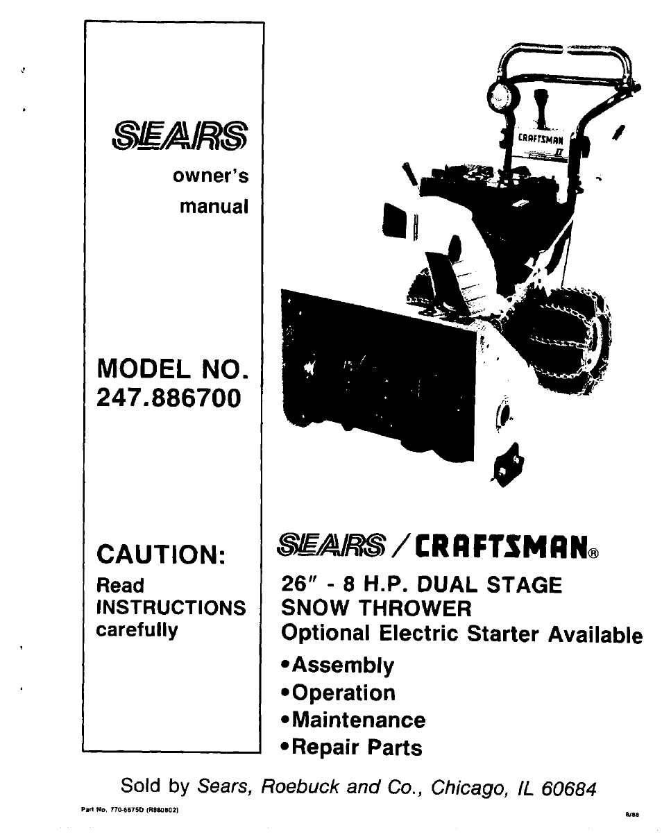 Sears 247.8867 User Manual | 32 pages