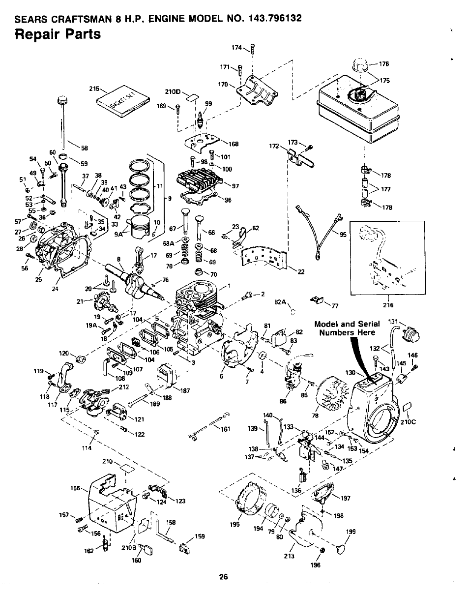 Repair parts | Sears 247.8867 User Manual | Page 26 / 32