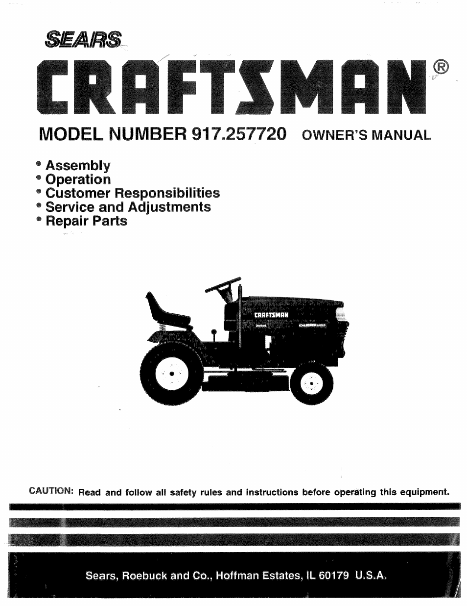 Sears Craftsman 917.257720 User Manual | 60 pages