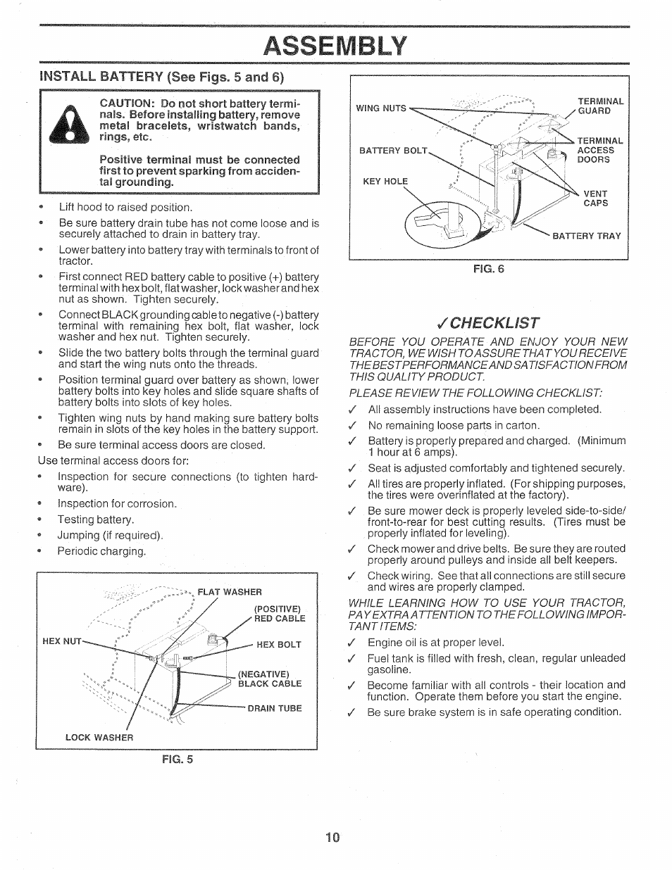 Assembly, Checklist | Sears Craftsman 917.257720 User Manual | Page 10 / 60