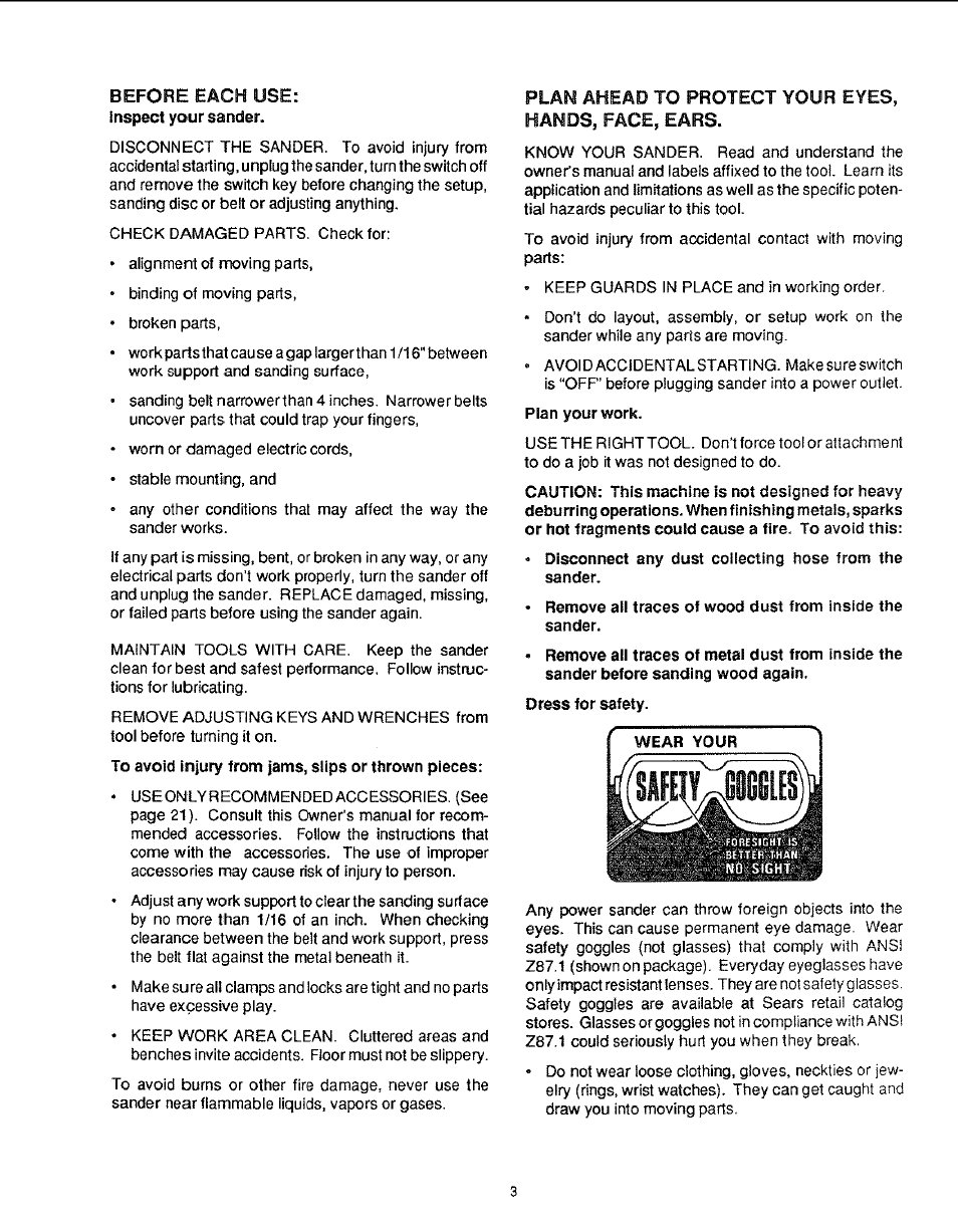 Broken parts | Sears 113.22643 User Manual | Page 3 / 24