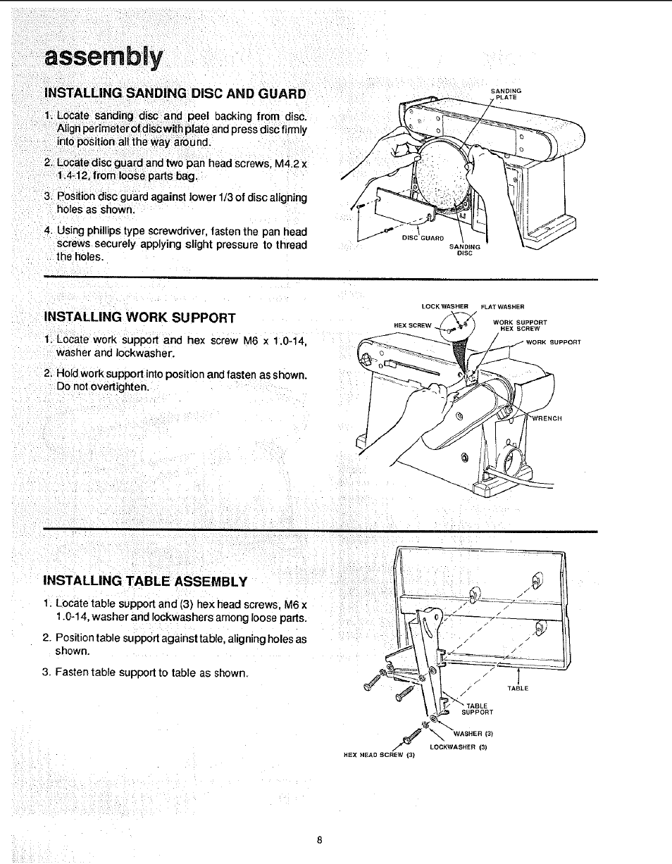 Assembly | Sears 113.22643 User Manual | Page 8 / 24