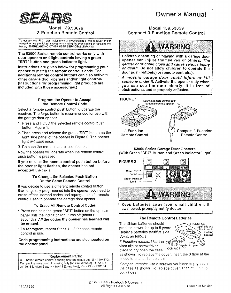 Sears 139.53859 User Manual | 1 page