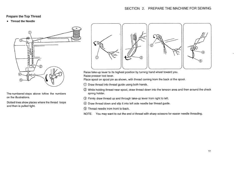 Prepare the top thread | Sears 385.12514 User Manual | Page 13 / 45