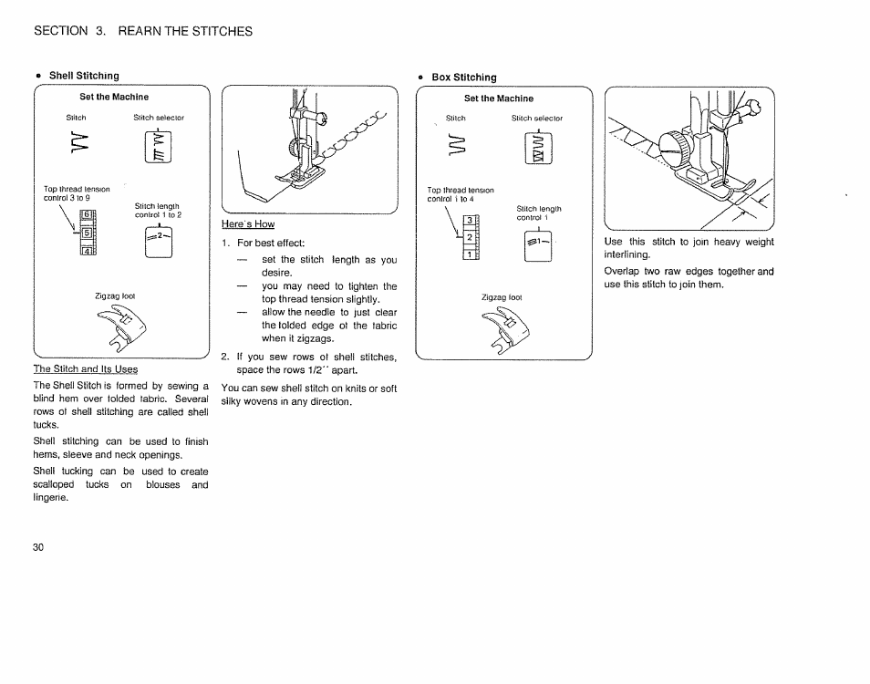 Shell stitching | Sears 385.12514 User Manual | Page 32 / 45