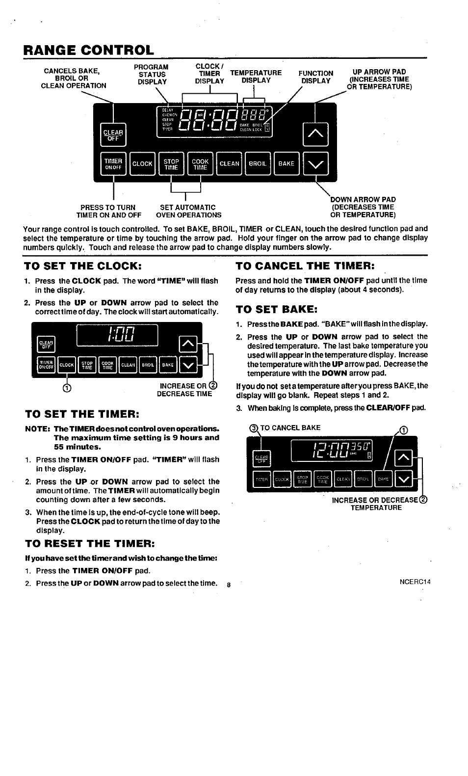 Range control | Sears KENMORE 45520 User Manual | Page 9 / 24