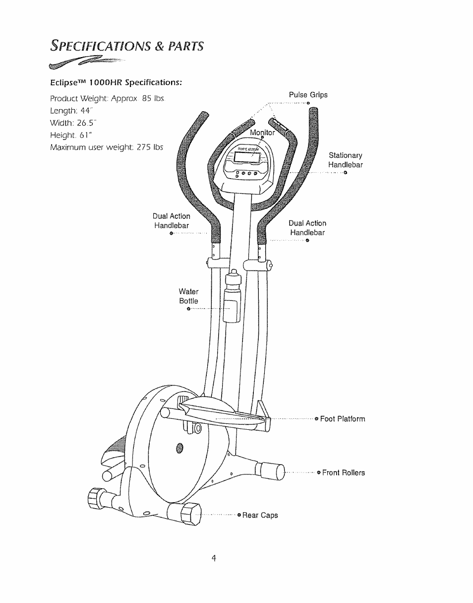 Sears Eclipse 1000HR User Manual | Page 5 / 26